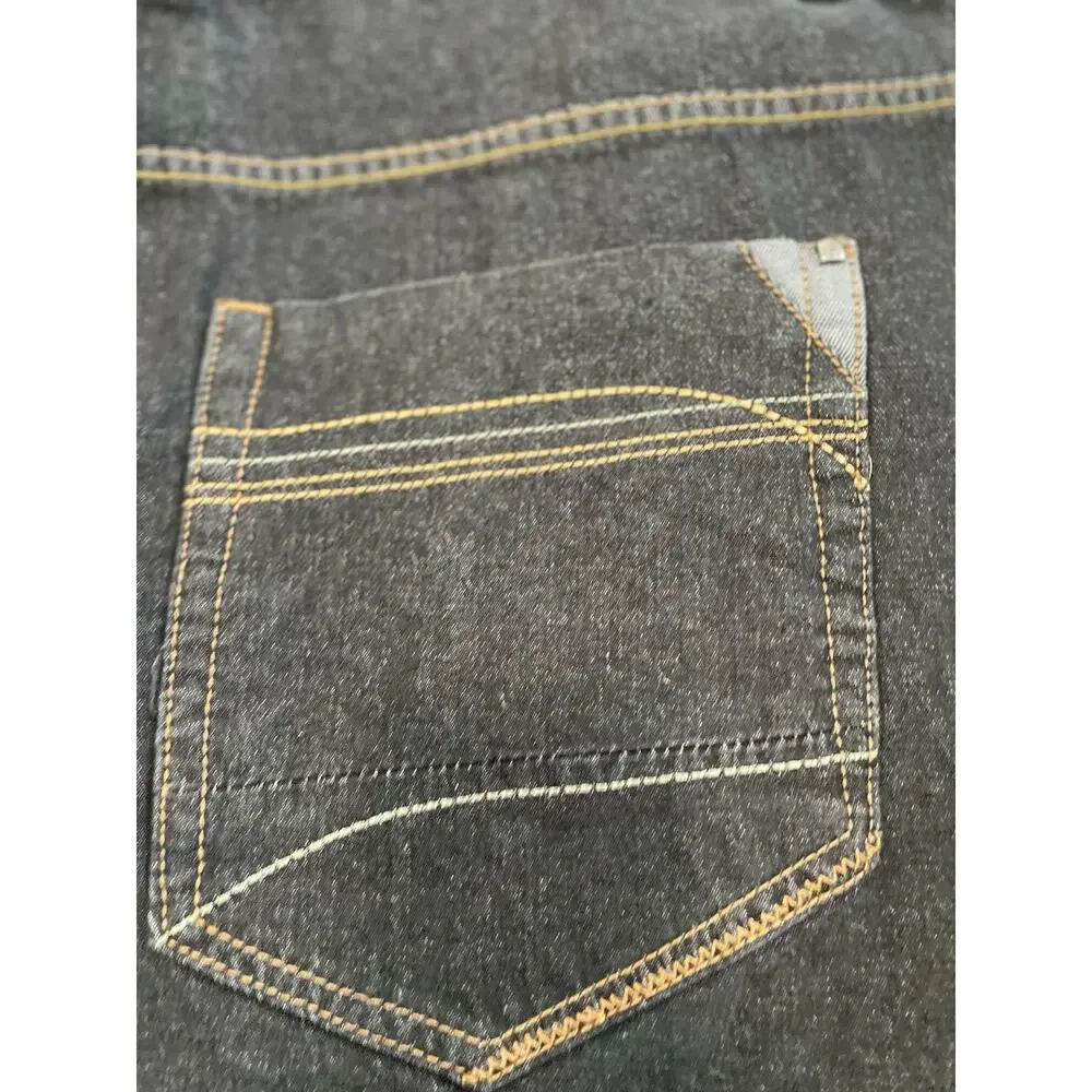 COOGI Australia Big and Tall Black Wash Jeans, 50x34, Dressy Details, High Style